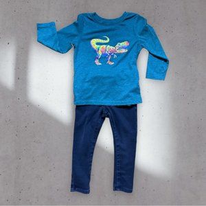 Boys Cat & Jack Dinosaur and Jean Set - Size 2T